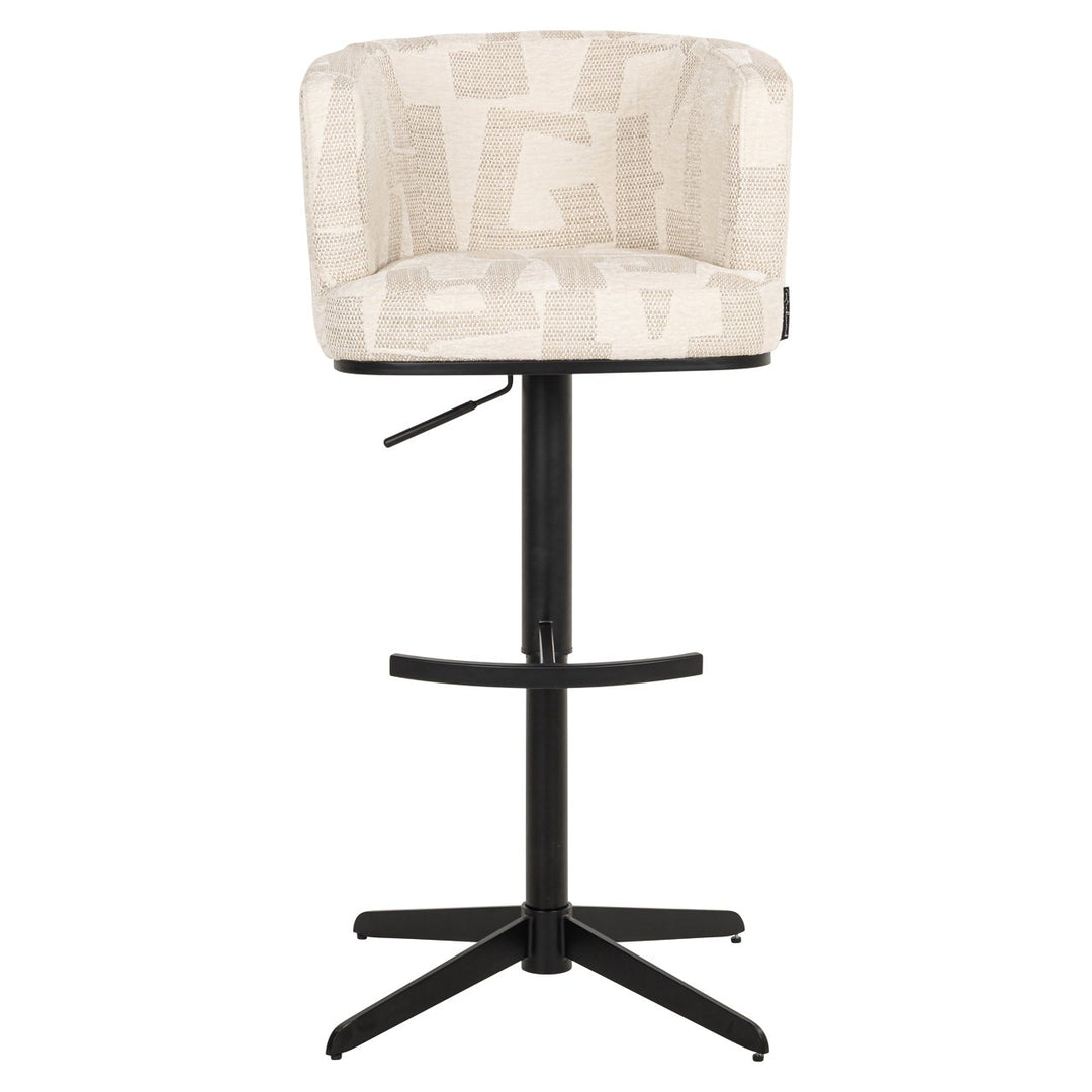 Barstoel Cheyenne beige graffic swivel