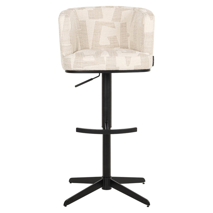 Barstoel Cheyenne beige graffic swivel