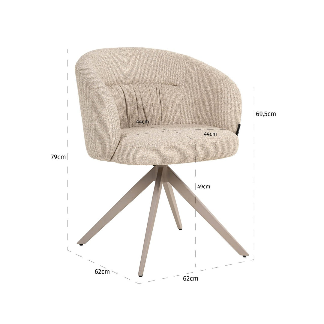 Eetkamerstoel Olivia biscotti swivel