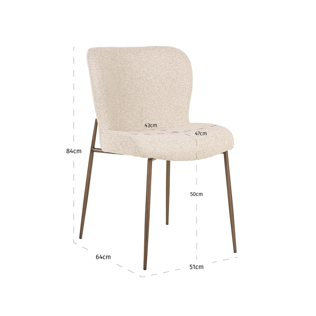 Eetkamerstoel Odarby brown tweed fire retardant (Set of 2)