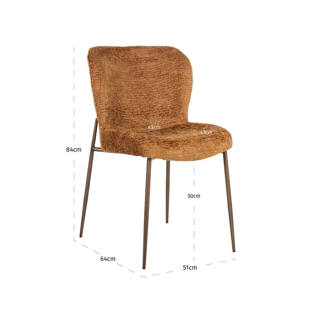 Eetkamerstoel Odarby cognac fusion (Set of 2)