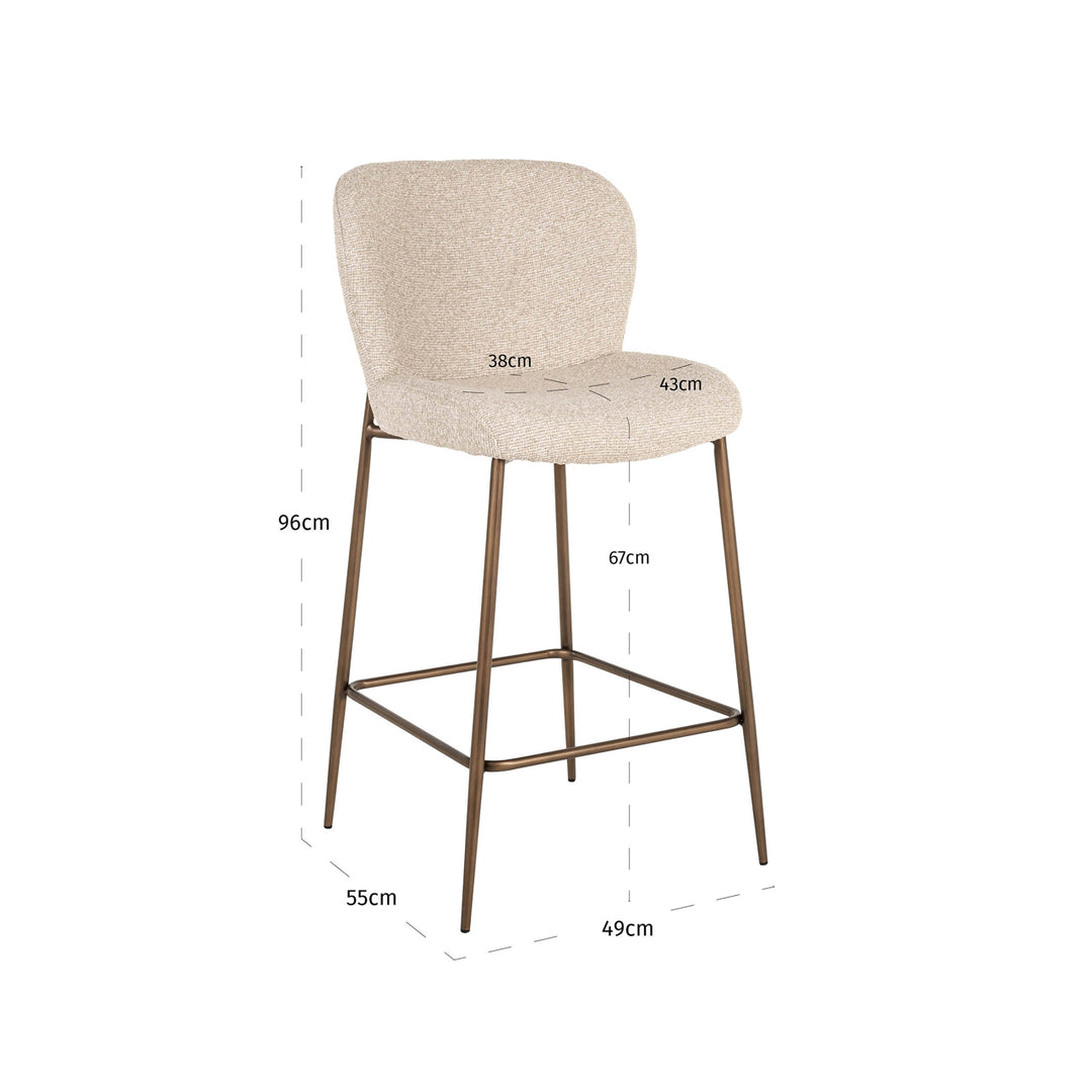 Counterstoel Odarby brown tweed fire retardant