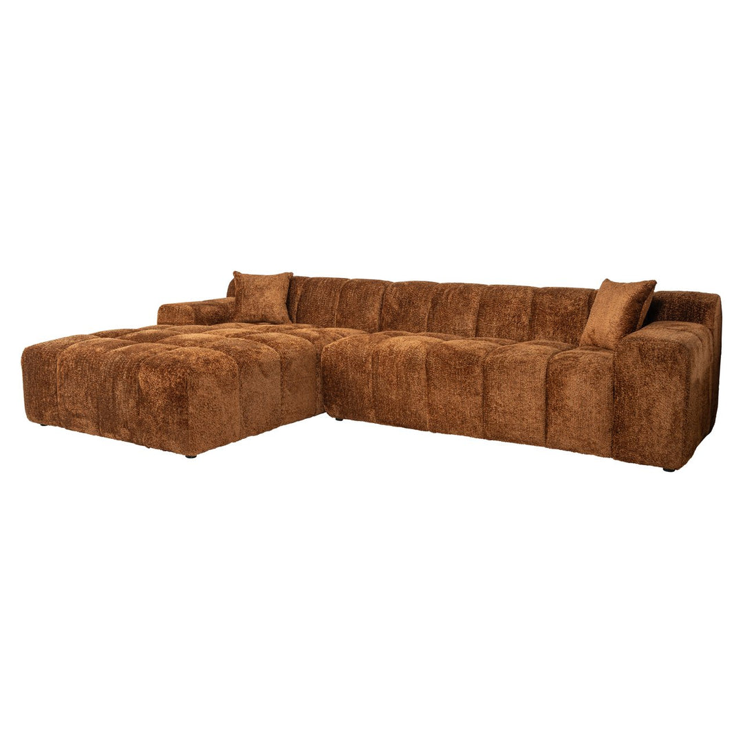 Bank Cube lovely cinnamon 3-seater + lounge left