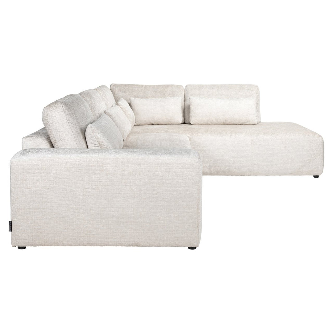 Bank Lund cream fusion 3-seater + ottoman right