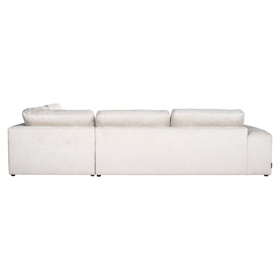 Bank Lund cream fusion 3-seater + ottoman right
