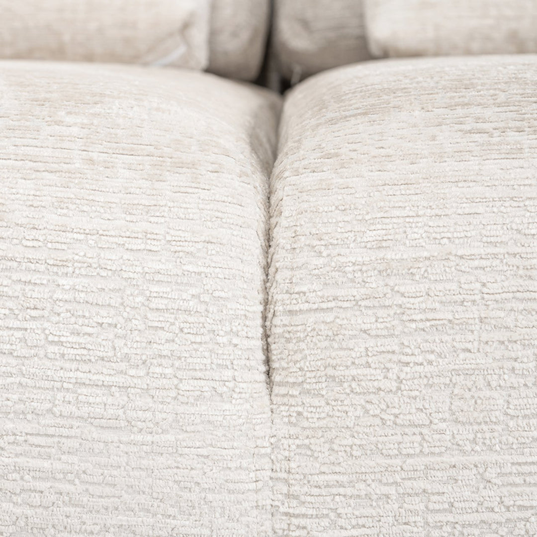 Bank Lund cream fusion 3-seater + ottoman left