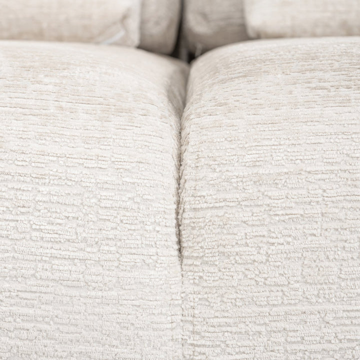 Bank Lund cream fusion 3-seater + ottoman left