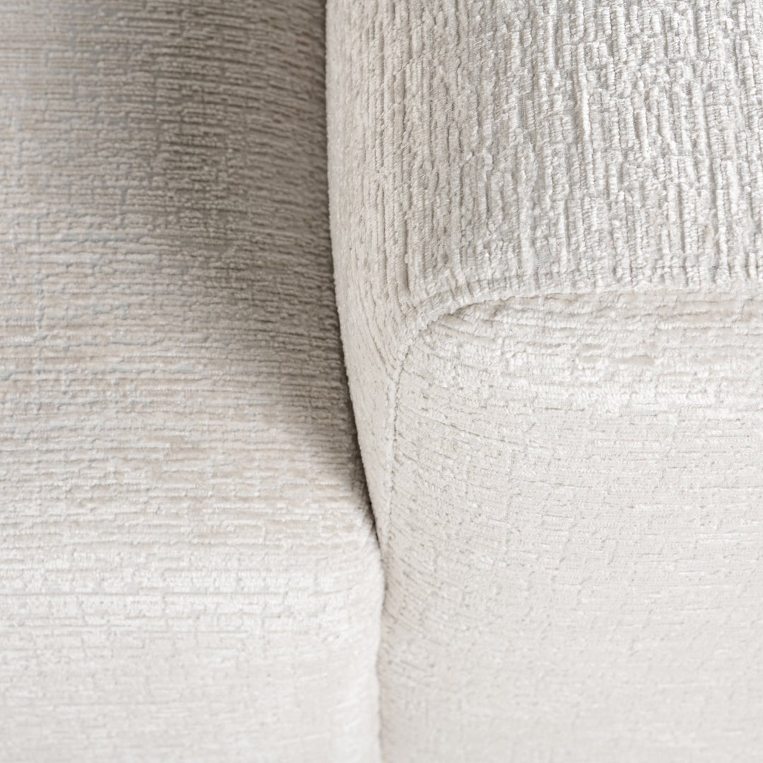 Bank Lund cream fusion 3-seater + ottoman left