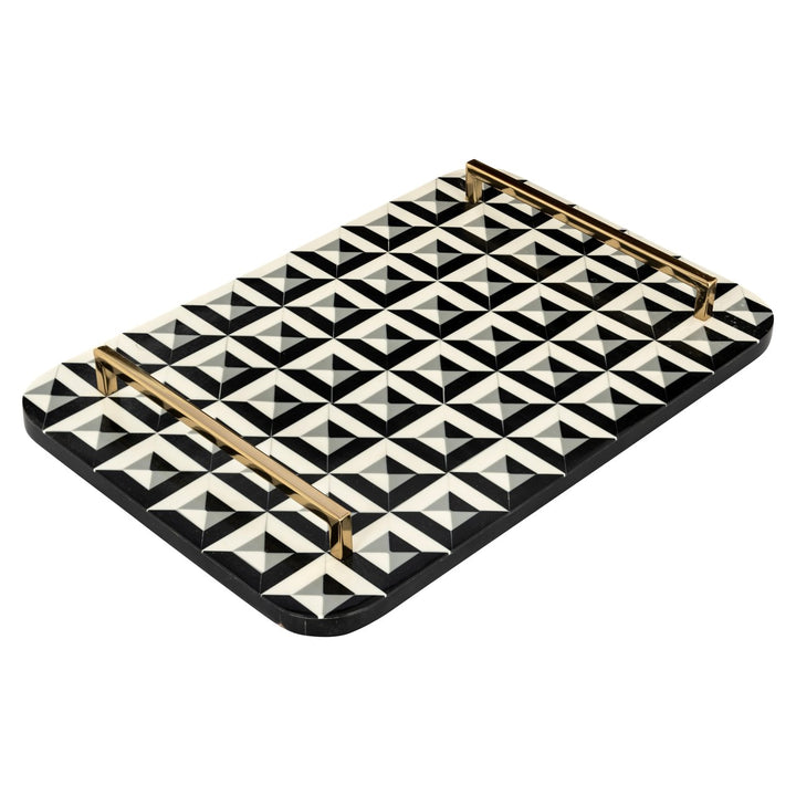 Dienblad Birte black/white