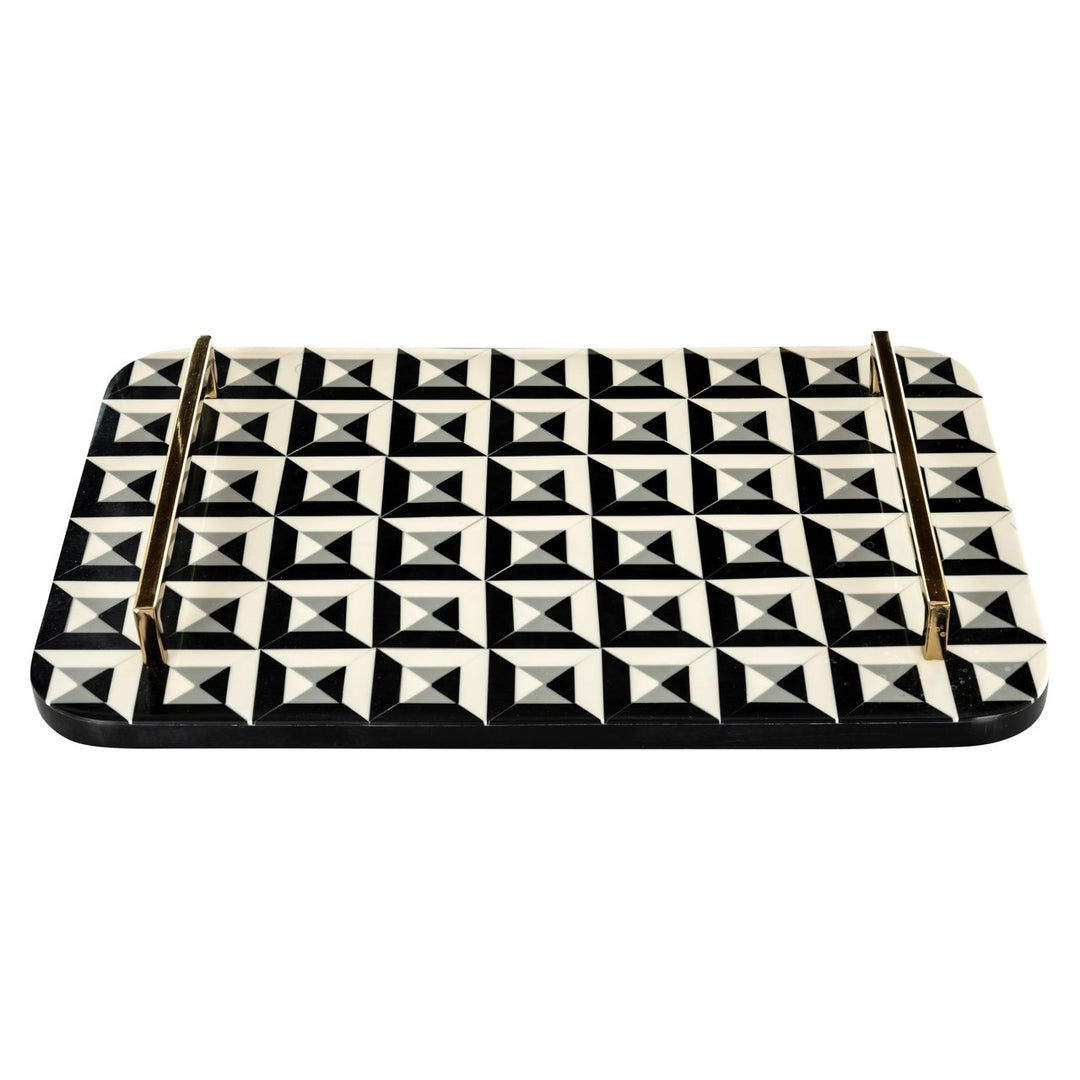 Dienblad Birte black/white