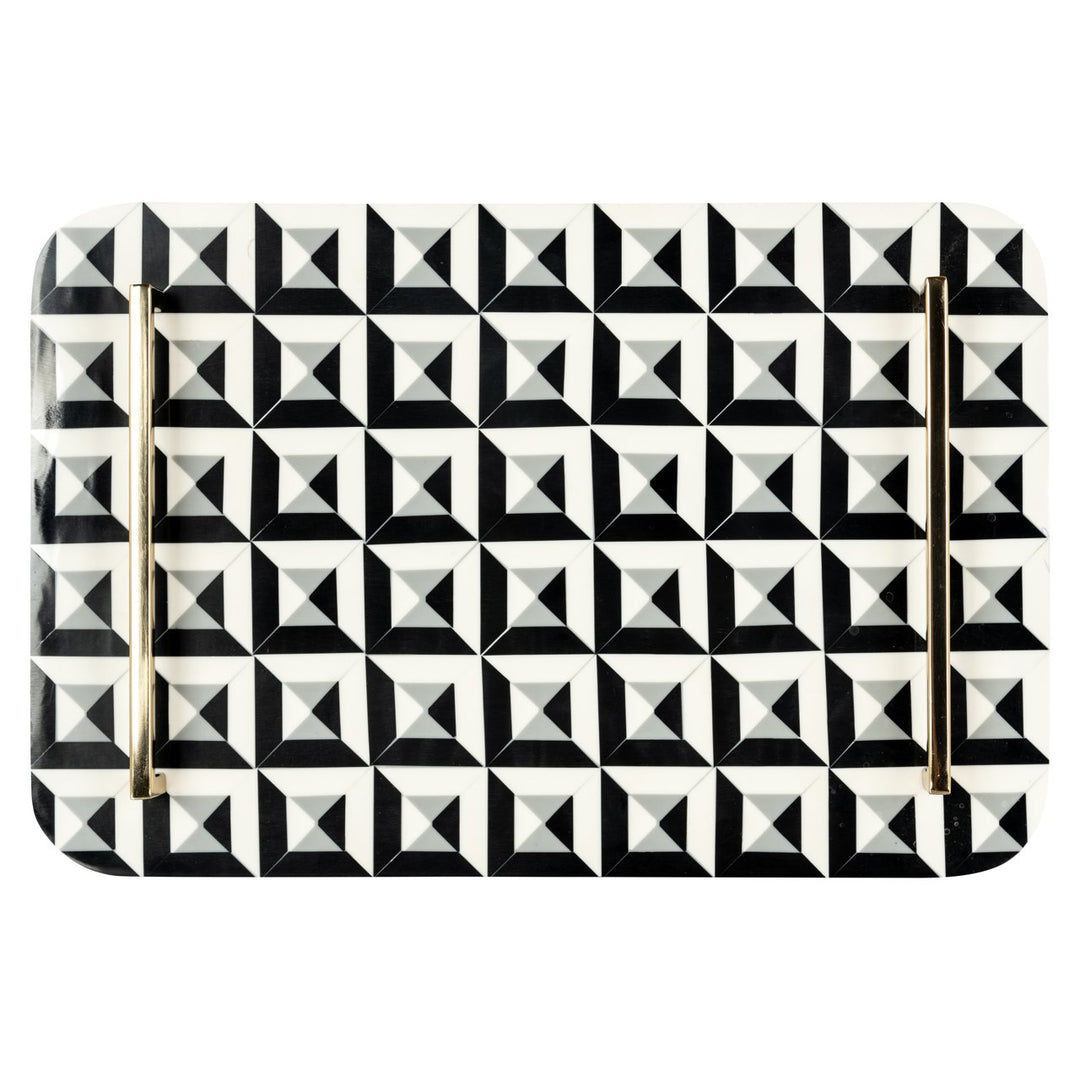Dienblad Birte black/white