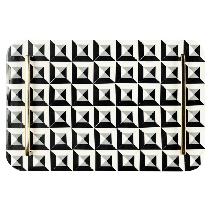 Dienblad Birte black/white