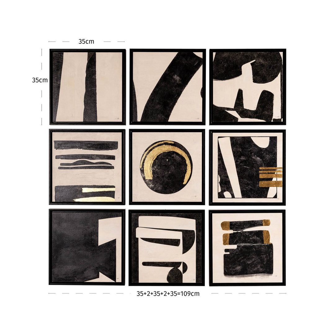 Wall art Gabri black/white (Set of 9)